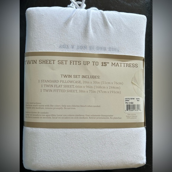 Jersey knit t-shirt twin sheets - white - Picture 2 of 2